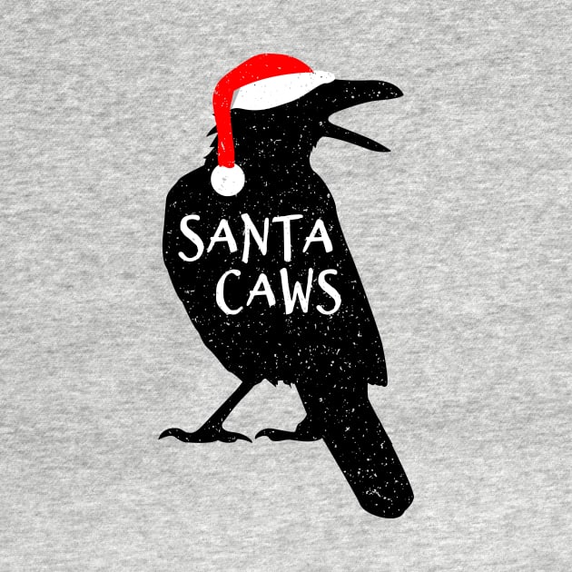 Funny Santa Caws Christmas Crow - Festive Black Bird by propellerhead